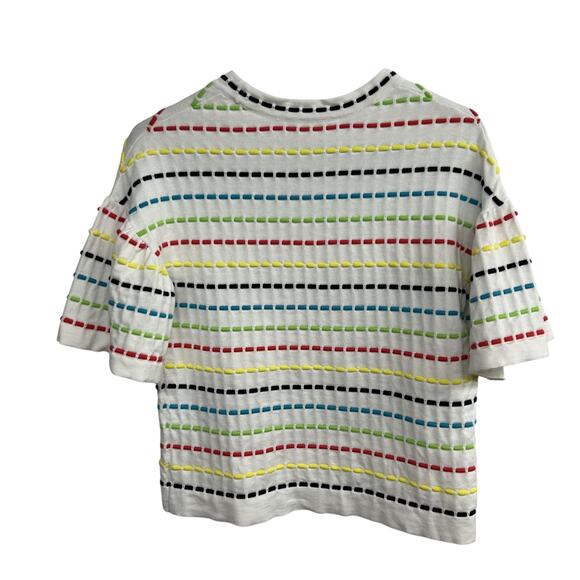 Dopamine Retro Stitch Top Etcetera Rainbow Stripes Clean Girl Aesthetic XS - Picture 3 of 6
